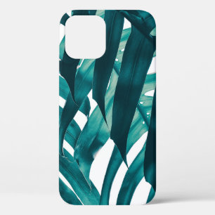 tropical leaf,stripe of exotic foliage in rain for iPhone 12 case
