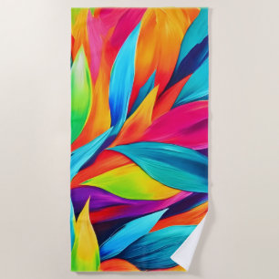 Tropical Leaf Tapestry Painting Beach Towel