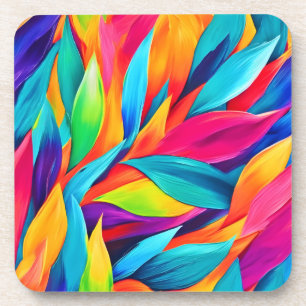 Tropical Leaf Tapestry Painting Coaster