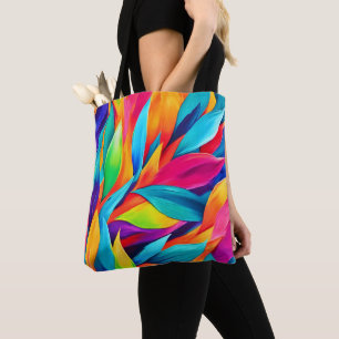 Tropical Leaf Tapestry Painting Tote Bag