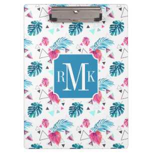 Tropical Leaf Triangle Pattern Clipboard