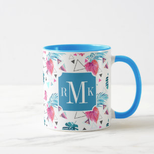 Tropical Leaf Triangle Pattern Mug
