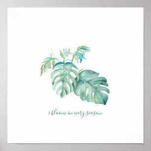 Tropical Leaf Watercolor Poster
