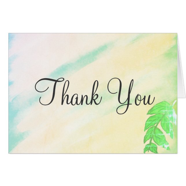 Tropical Leaf Watercolor Wedding (Front Horizontal)