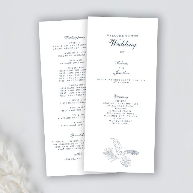 Tropical Leaf Wedding Day Program (Creator Uploaded)