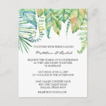 Tropical Leaf Wedding Invitation