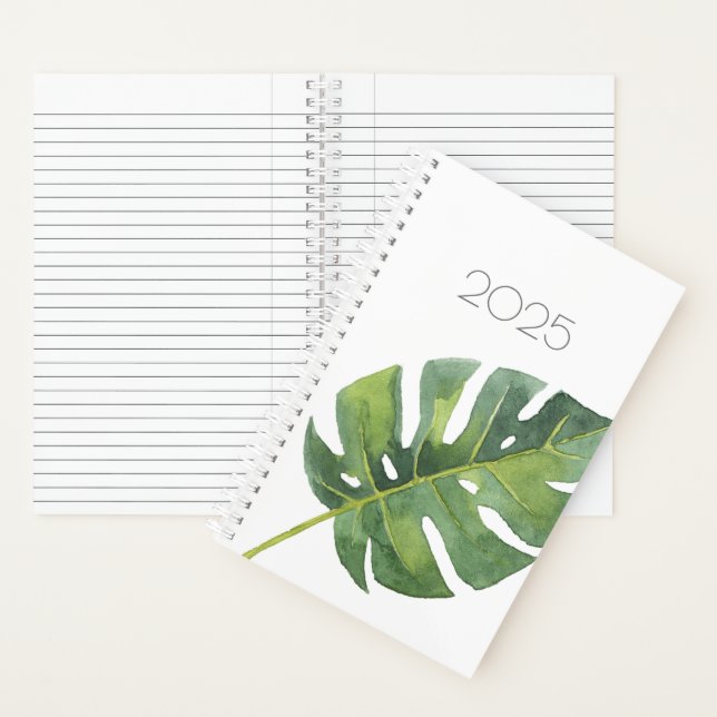 Tropical Leaf YEAR Nature Greenery Coastal Notebook (Inside)