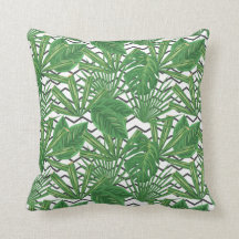 Tropical Leaf Zig Zag | Throw Pillow
