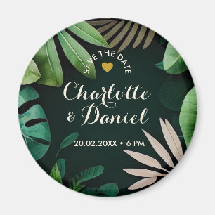 Tropical Leave Pattern   Wedding   Save The Date Magnet