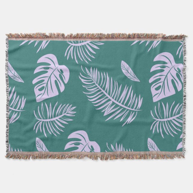 Tropical leaves 18 throw blanket (Front)