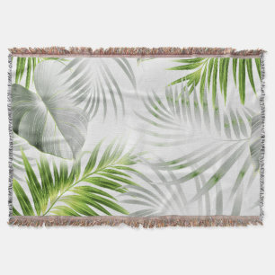 Tropical leaves 1 throw blanket