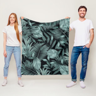 Tropical Leaves 4 Fleece Blanket