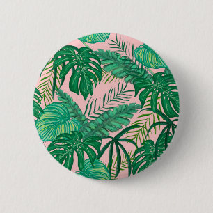 Tropical Leaves 6 Cm Round Badge