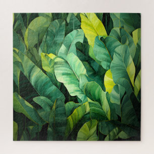 Tropical Leaves Abstract Botanical Jungle Nature Jigsaw Puzzle