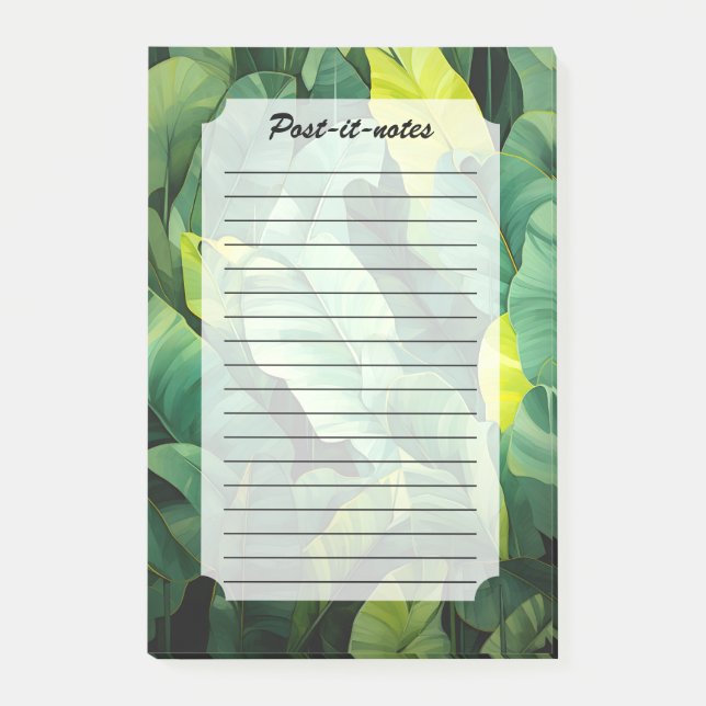 Tropical Leaves Abstract Botanical Jungle Nature Post-it Notes (Front)
