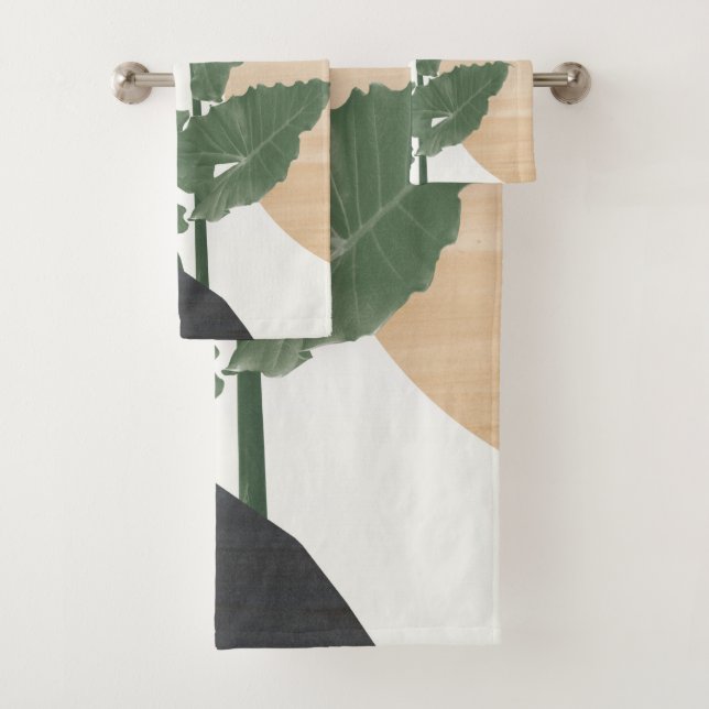 Tropical Leaves Abstract Finesse #1 #tropical  Bath Towel Set (Insitu)