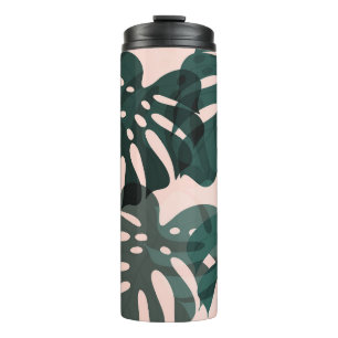 Tropical Leaves: Abstract Watercolor Art Thermal Tumbler