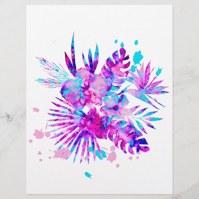 Tropical Leaves and Blossoms (Front)