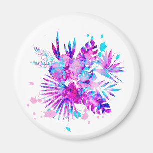 Tropical Leaves and Blossoms Magnet