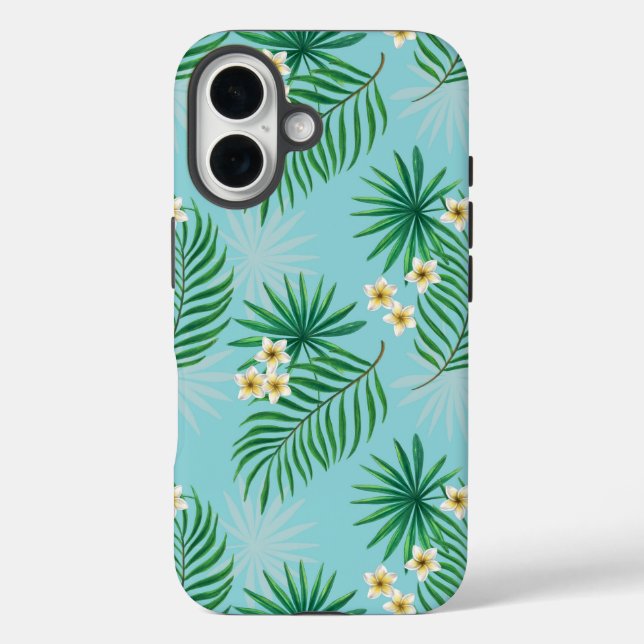 Tropical leaves and flowers Case-Mate iPhone case (Back)