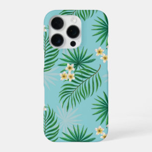 Tropical leaves and flowers iPhone 16 pro case