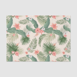 Tropical Leaves and Flowers Jungle Pattern   Tissue Paper