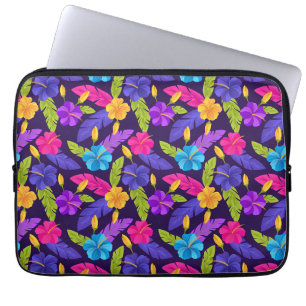 Tropical Leaves and Flowers Pattern-23857 Laptop Sleeve