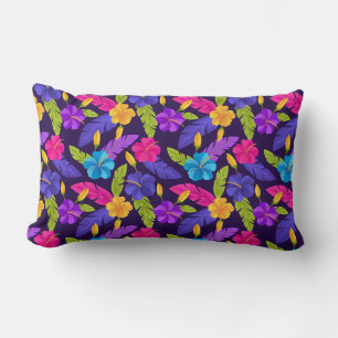 Tropical Leaves and Flowers Pattern-23857 Lumbar Cushion