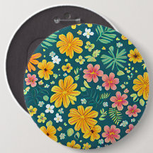 Tropical leaves and flowers pattern