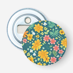 Tropical leaves and flowers pattern bottle opener