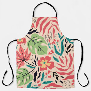 Tropical Leaves and Flowers: Vintage Fusion Apron