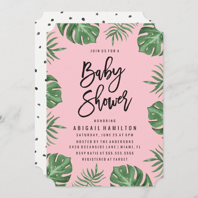 Tropical Leaves | Baby Shower Invitation (Front/Back)