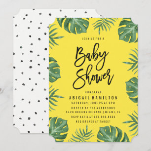 Tropical Leaves Baby Shower Invitation