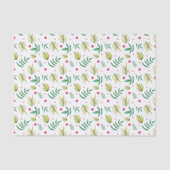 Tropical Leaves Baby Shower Tissue Paper (Front)