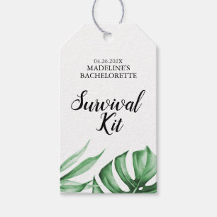 Tropical Leaves Bachelorette Survival Kit Tags