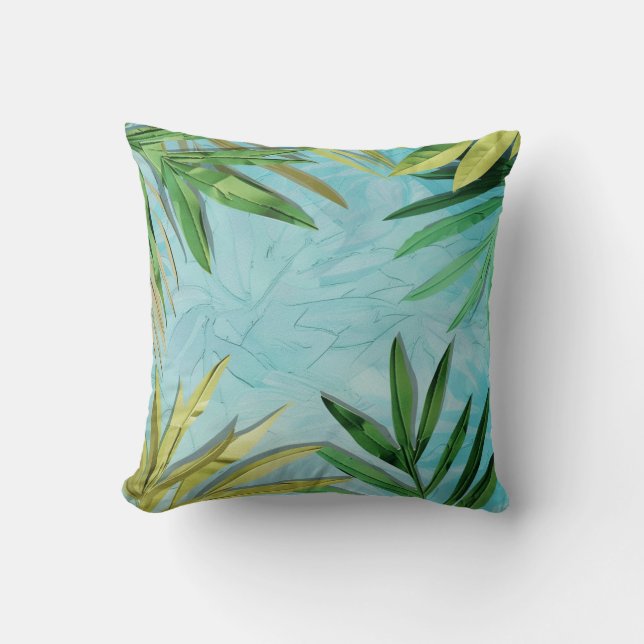 Tropical Leaves Background Cushion (Front)