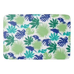 Tropical leaves bath mat