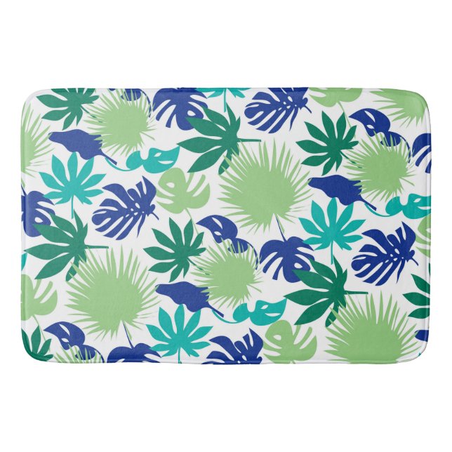Tropical leaves bath mat (Front)