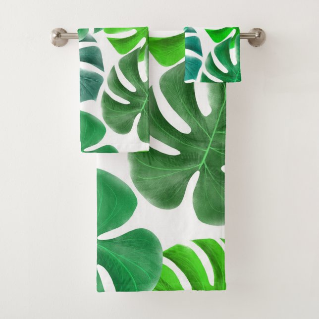 Tropical Leaves Bath Towel Set (Insitu)
