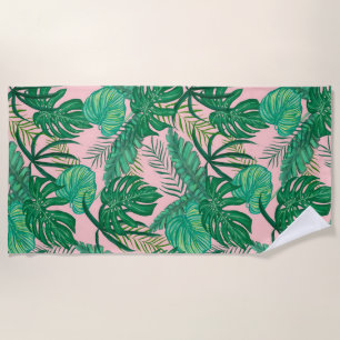 Tropical Leaves Beach Towel