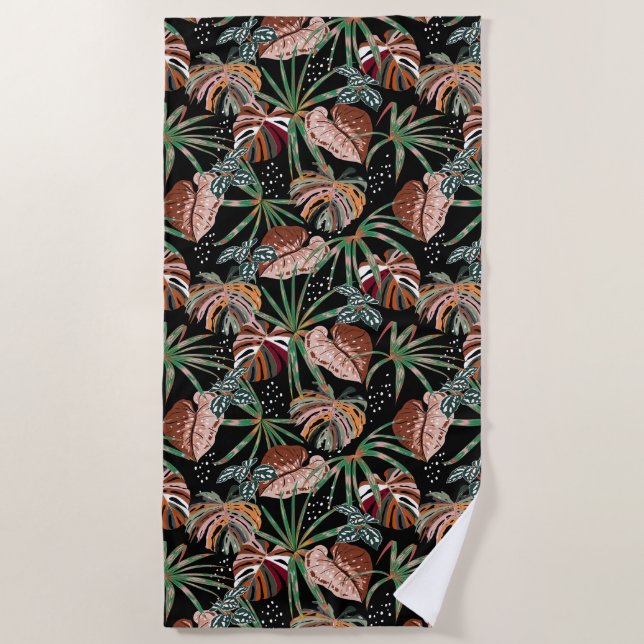 Tropical Leaves Beach Towel (Front)