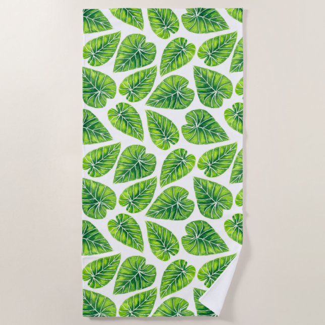 Tropical leaves beach towel (Front)