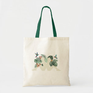 Tropical Leaves & Birds Nature Aesthetic Design Tote Bag
