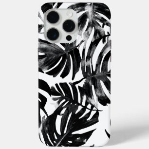 🖤 Tropical Leaves Black and White 🌿 iPhone 15 Pro Max Case