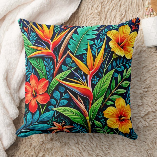 Tropical Leaves Bloom Art Cushion (Blanket)