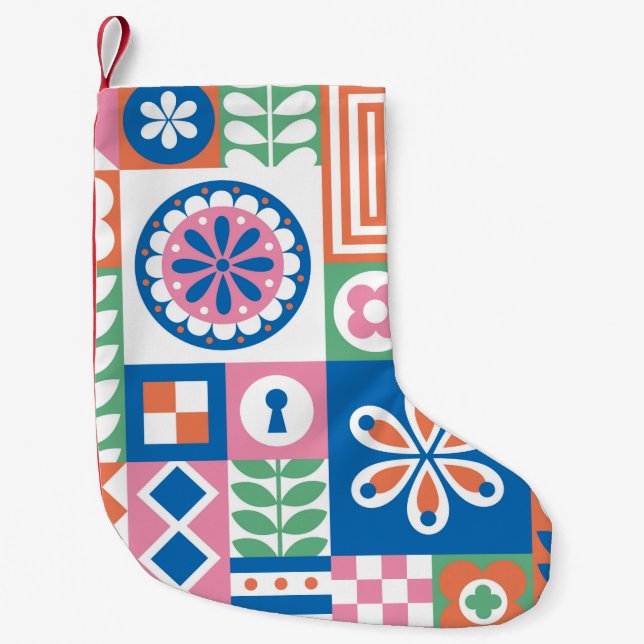 Tropical leaves. Botanical seamless pattern. Tropi Small Christmas Stocking (Front)