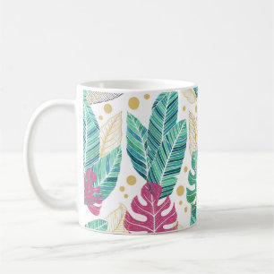 Tropical leaves. Botanical seamless pattern. Vinta Coffee Mug
