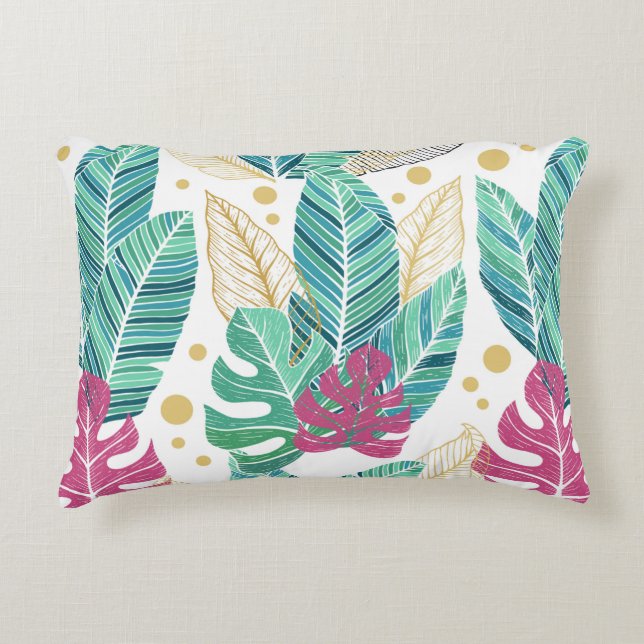 Tropical leaves. Botanical seamless pattern. Vinta Decorative Cushion (Front)