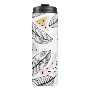 Tropical leaves. Botanical seamless pattern. Vinta Thermal Tumbler