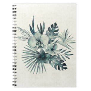 Tropical leaves bouquet notebook